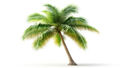 Tropical Palm Tree on White Background; Vacation, Travel