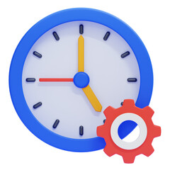 PNG 3D Set Clock Icon Isolated on a White Background