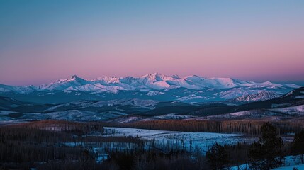 Obraz premium Majestic Mountain Range at Dusk