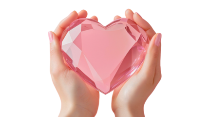 Heart Shaped Pink Crystal Jewel Symbolizing Love and Elegance in Studio Shot