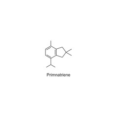 Primnatriene skeletal structure.Diterpene compound schematic illustration. Simple diagram, chemical structure.