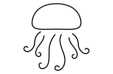 クラゲのシンプルアイコンベクターイラスト 海