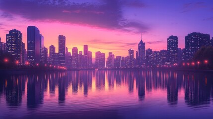 An urban cityscape background with skyscrapers