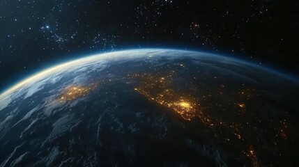 Obraz premium Planet Earth at night from outer space