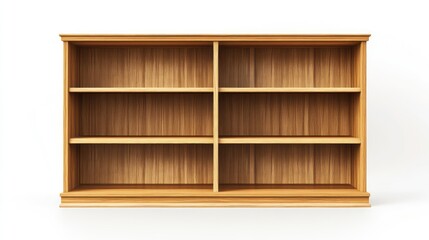 Empty Wooden Bookcase Ready for Books