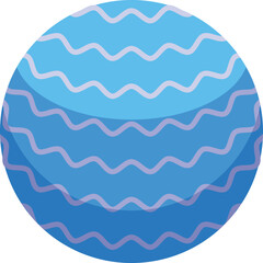 Smooth blue sphere showcases wavy lines adding a touch of visual texture and depth