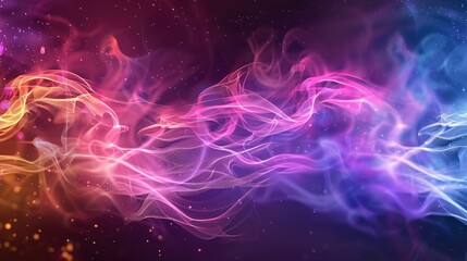 Colorful Abstract Light and Smoke Effects on Dark Background