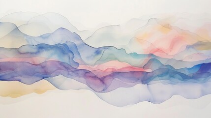 Abstract Watercolor Landscape with Soft, Flowing Colors