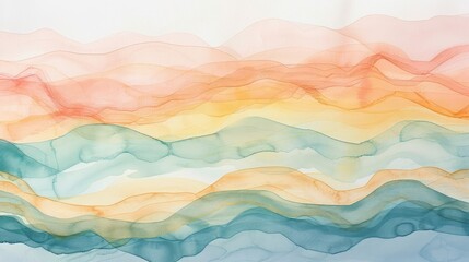 Vibrant Multicolored Abstract Watercolor Layers