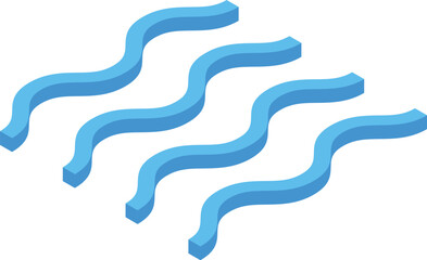 Four vibrant blue wavy lines form a captivating isometric pattern, adding a touch of modern design