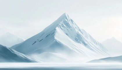 Majestic Winter Mountain Peak Snowscape Landscape