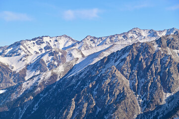Zailiisky Alatau Mountain Range Near Shymbulak Ski Resort in Kazakhstan