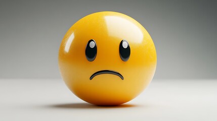 Fototapeta premium 3D Sad Emoji, Digital Art, Expression, Technology