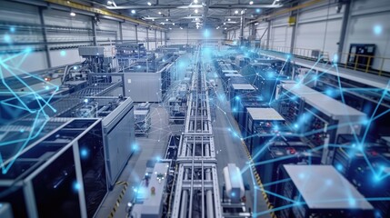 Fototapeta premium Advanced Automated Factory with Digital Networking