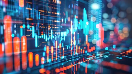 Fototapeta premium Dynamic Stock Market Chart with Digital Data Visualization