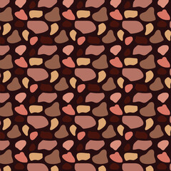 Seamless vector pattern with stones. Brown and beige background.