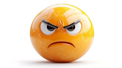 3D Angry Emoji Isolated White Background