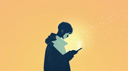 Digital Interaction in a Minimalist Illustration