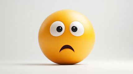 Fototapeta premium 3D render of a worried emoji