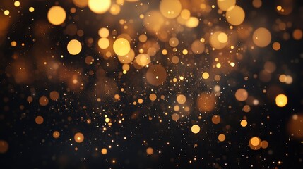 Obraz premium Golden Bokeh Lights Background Sparkling Dust Texture