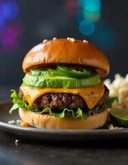 hamburger on a plate