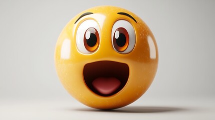 Fototapeta premium 3D Rendered Smiling Face, Animated Emotion, Digital Art