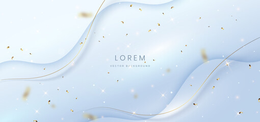 Abstract white wave lines on grey background. with lighting effect sparkle.