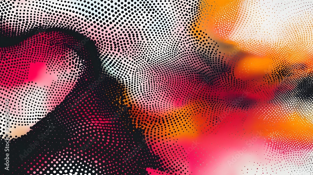 Aufkleber Vibrant Digital Abstract Patterns and Textures with Dynamic Colorful Gradient Swirls