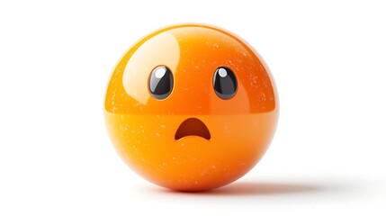 3D worried emoticon on white background (1)