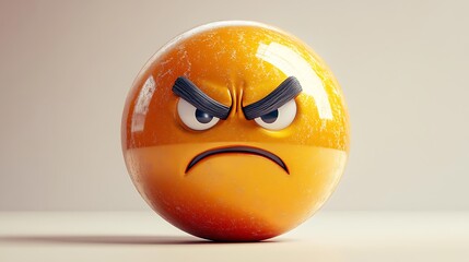 3D Angry Emoji, digital art, emotion, graphic design, use for social media, websites, or design projects