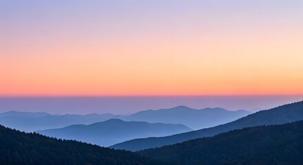 A mountain sunrise gradient with pastel peach, lavender, and misty blue, Ai generated