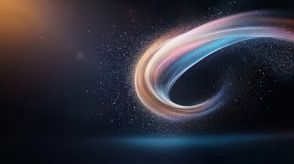 A colorful swirl of light and dark blue and purple