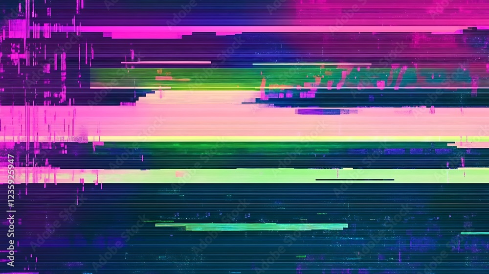 Poster glitch art horizontal lines abstract background