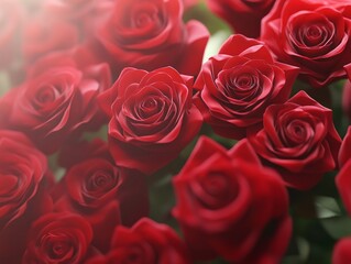 Fototapeta premium bouquet of red roses