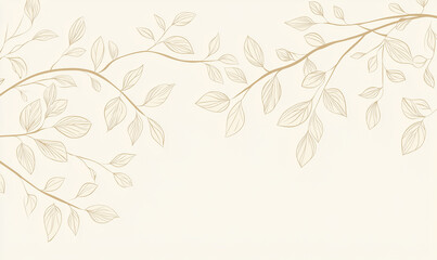 Delicate botanical illustration of leafy vines artistic background nature theme minimalist design soft tones