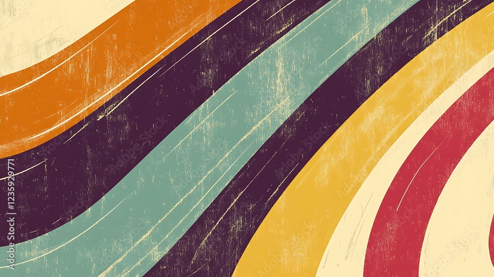 Poster retro abstract background with curved stripes