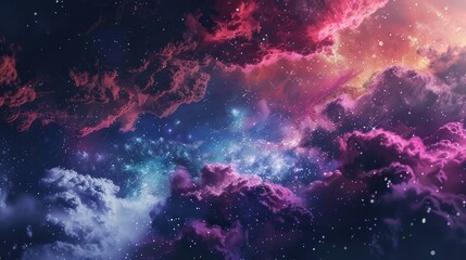 Fototapeta premium Breathtaking Cosmic Clouds Over a Starry Night Sky