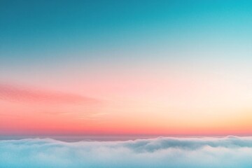 Fototapeta premium Pastel Sky Above a Sea of Clouds at Sunset