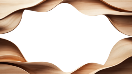 frame curve wood on white