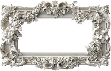 antique white  picture frame