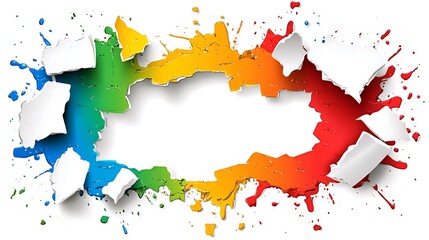 Obraz premium Colorful ripped paper frame background