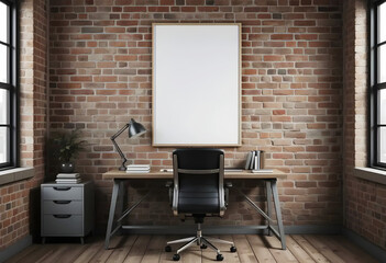 Frame mockup, ISO A2 size. Dining room wall visual mockup. Interior mockup with vibrant background. Contemporary interior design