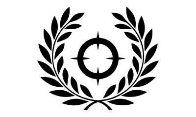 Laurel wreath vintage Baroque frame border monogram engraving vector illustration.