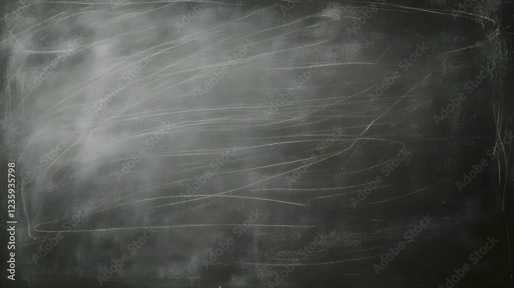 Aufkleber Vintage grungy chalkboard or blackboard with chalky scribbles marks and scratches creating an abstract minimalist background for an empty classroom school or education related setting