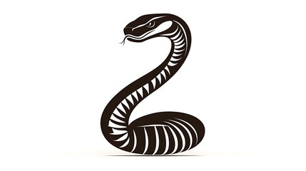 Stylized snake graphic, vector art, isolated,  for logo or tattoo design