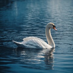 Naklejka premium swan on the lake