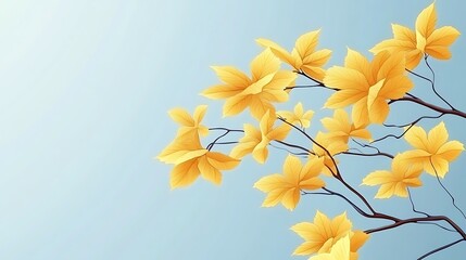 Obraz premium Autumn leaves against a light blue sky. Use for nature-themed background