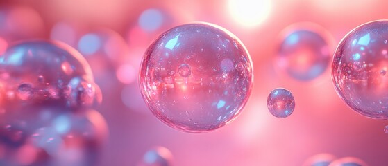 Bubbling colorful spheres abstract background vibrant colors close-up beauty