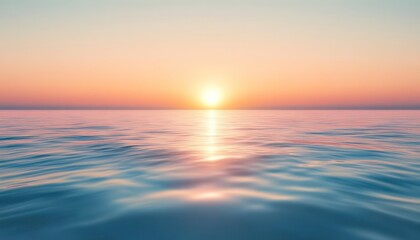 Obraz premium Serene Sunset Over Calm Ocean Waters