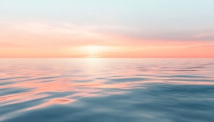 Serene Sunset Over Calm Ocean Waters